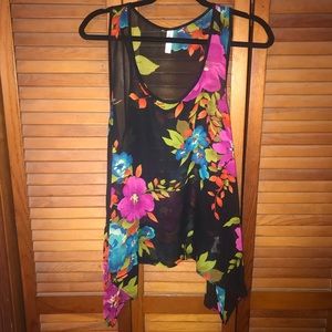 Xhilaration sheer floral tank top